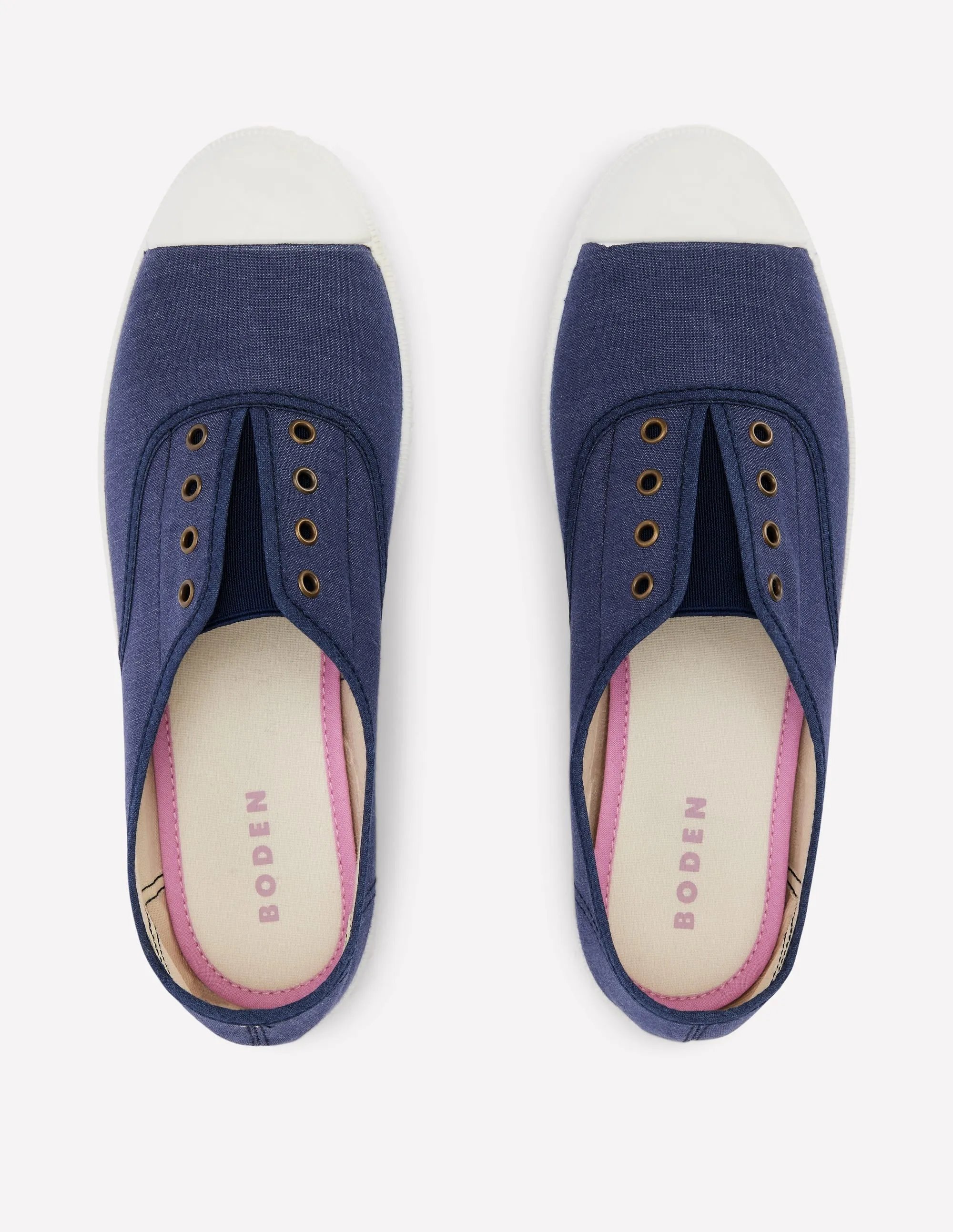Laceless Canvas Plimsoll-Navy travel casual