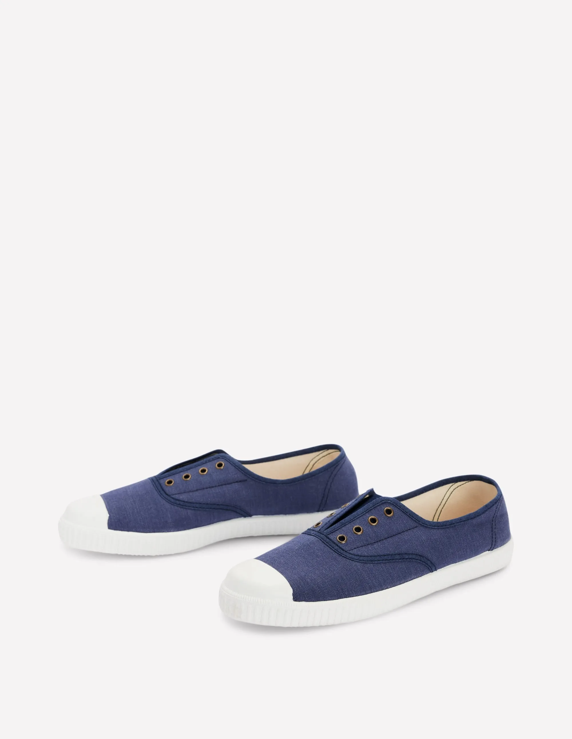 Laceless Canvas Plimsoll-Navy jet pace