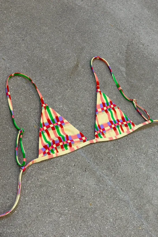Layla Bikini Top in Plaid youthful energy