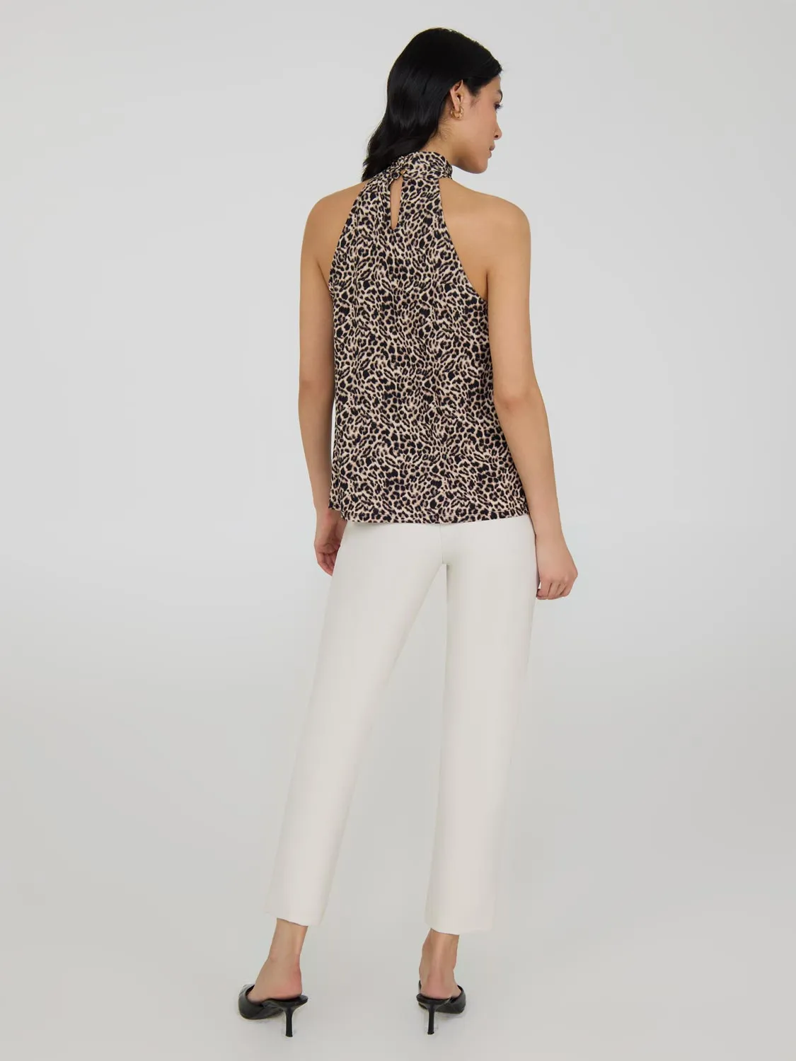 Leopard Print Halter Neck Top gym ease