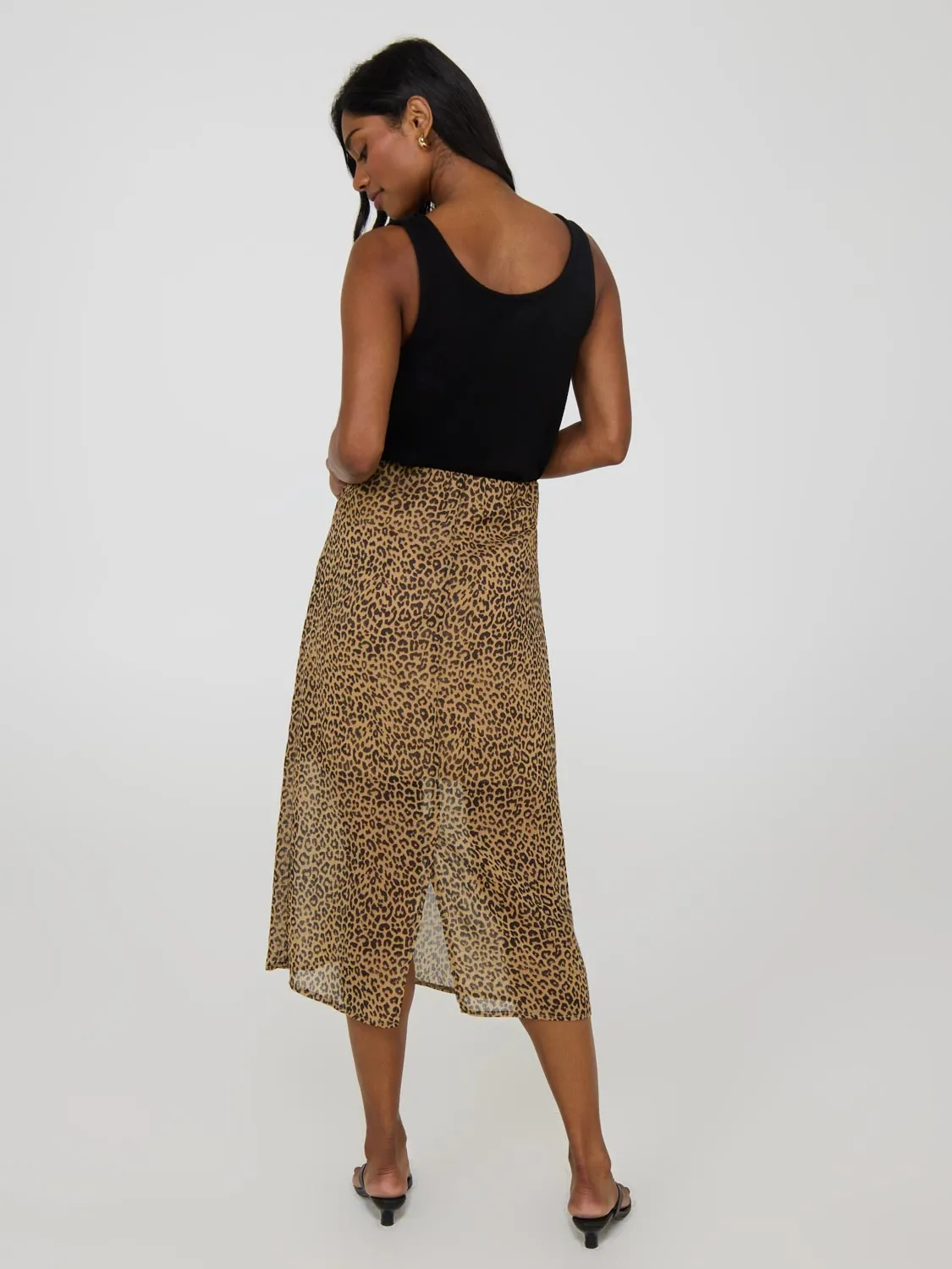 Leopard Print Midi Skirt free ease