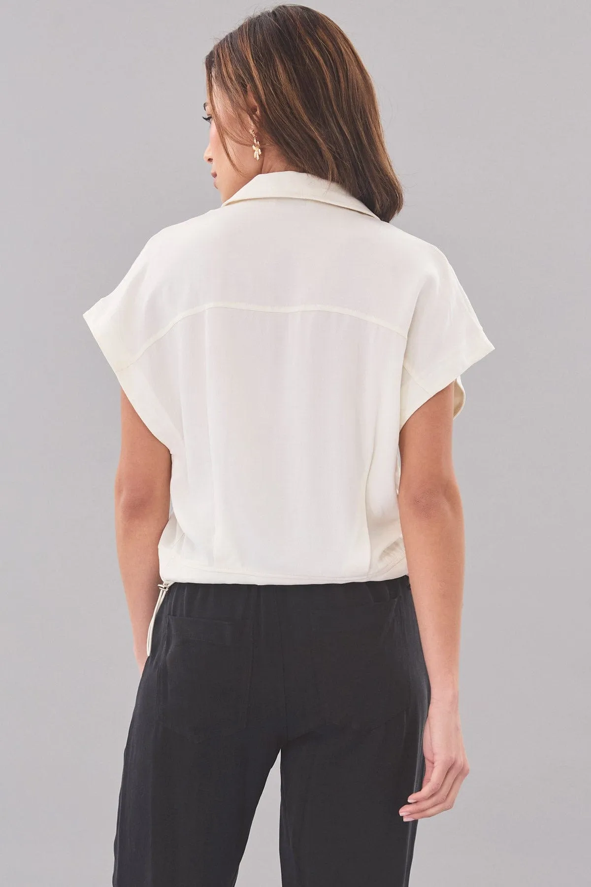 Linen Cupro Twill Vest riverside layer