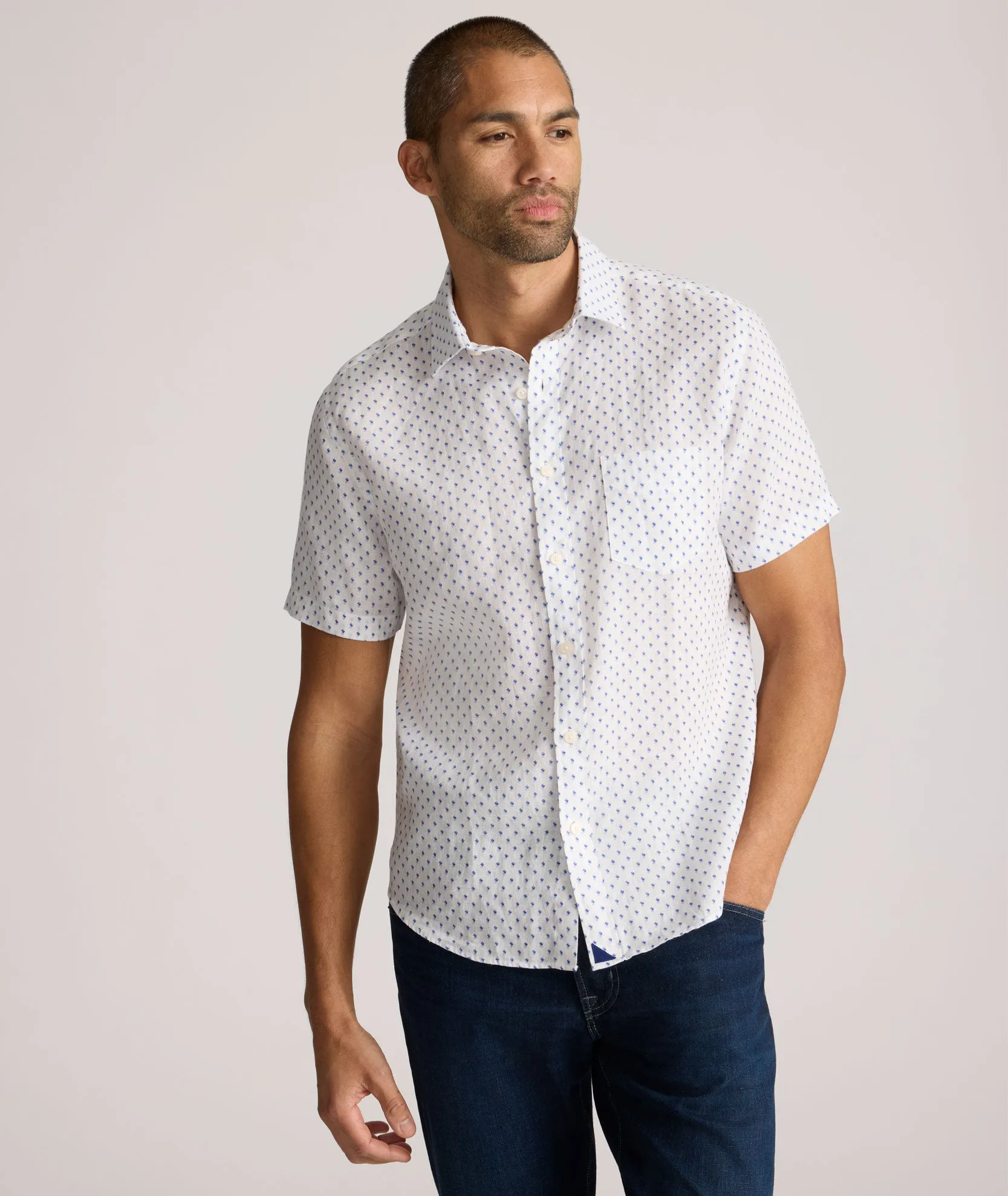Linen Short-Sleeve Dixon Shirt Date Fit