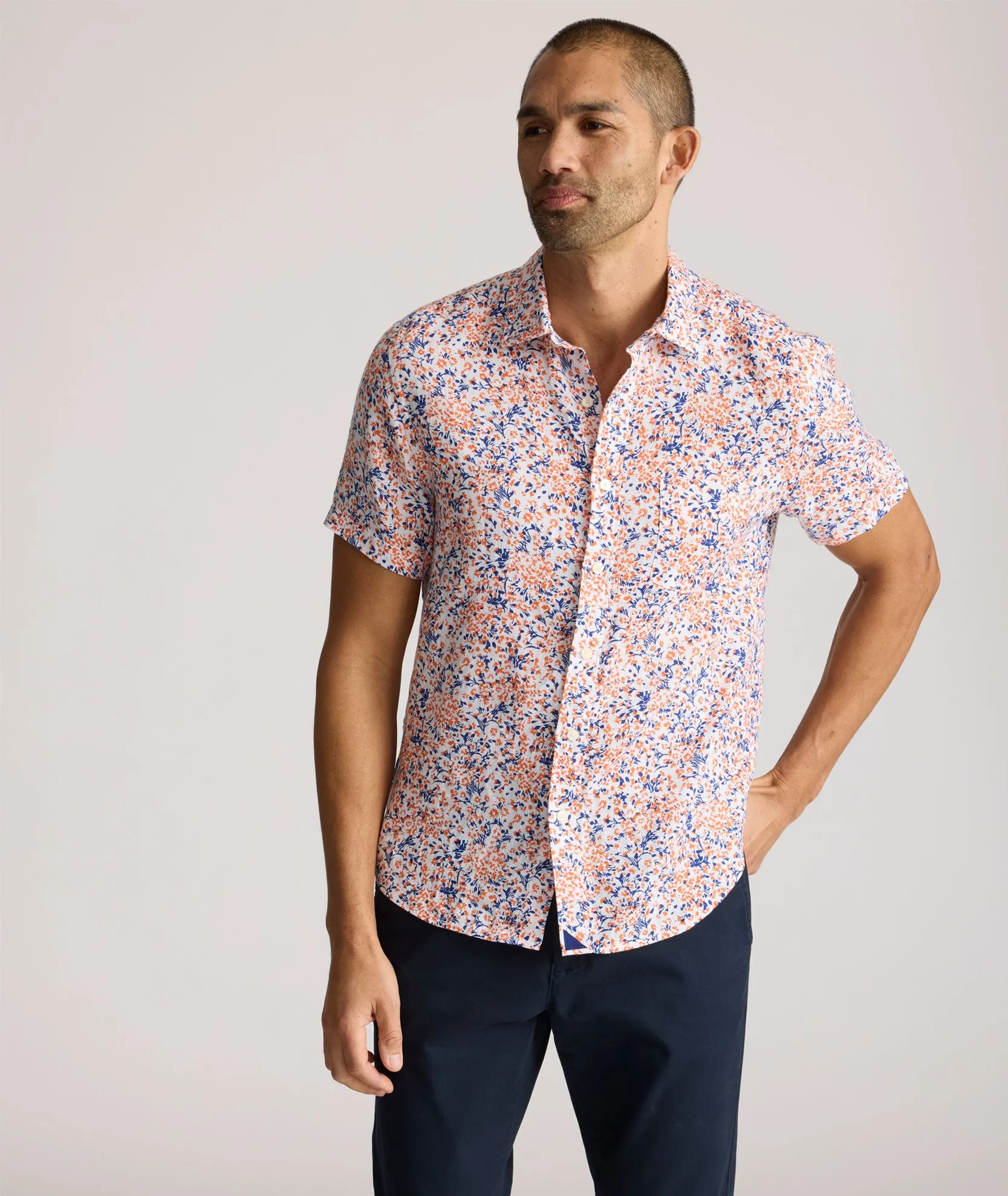 Linen Short-Sleeve Ellsworth Shirt Move Easy