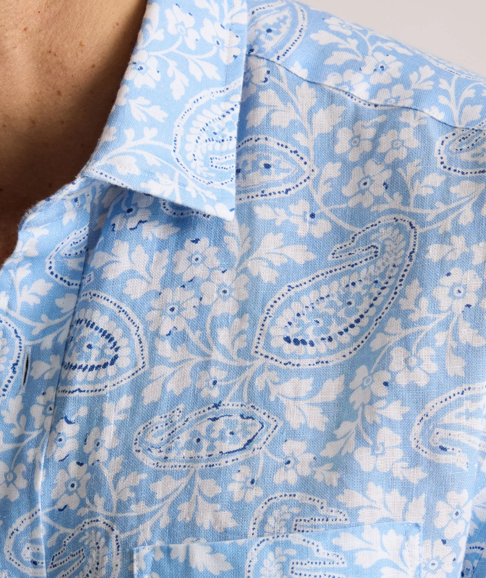 Linen Short-Sleeve Turner Shirt Easy Move