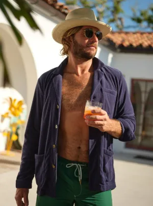 Loafer Jacket in Navy Terrycloth casual weekend fit
