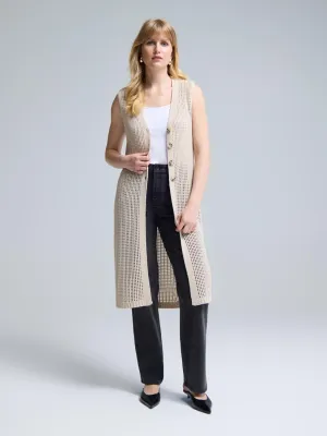 Long Crochet Sweater Vest fresh essential