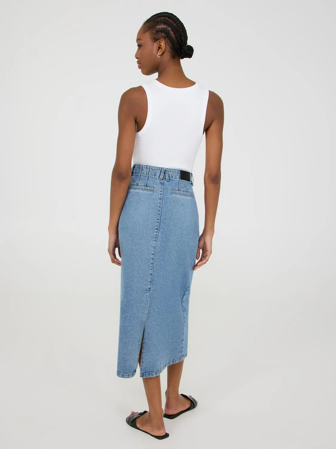 Long Denim Skirt tailored cut