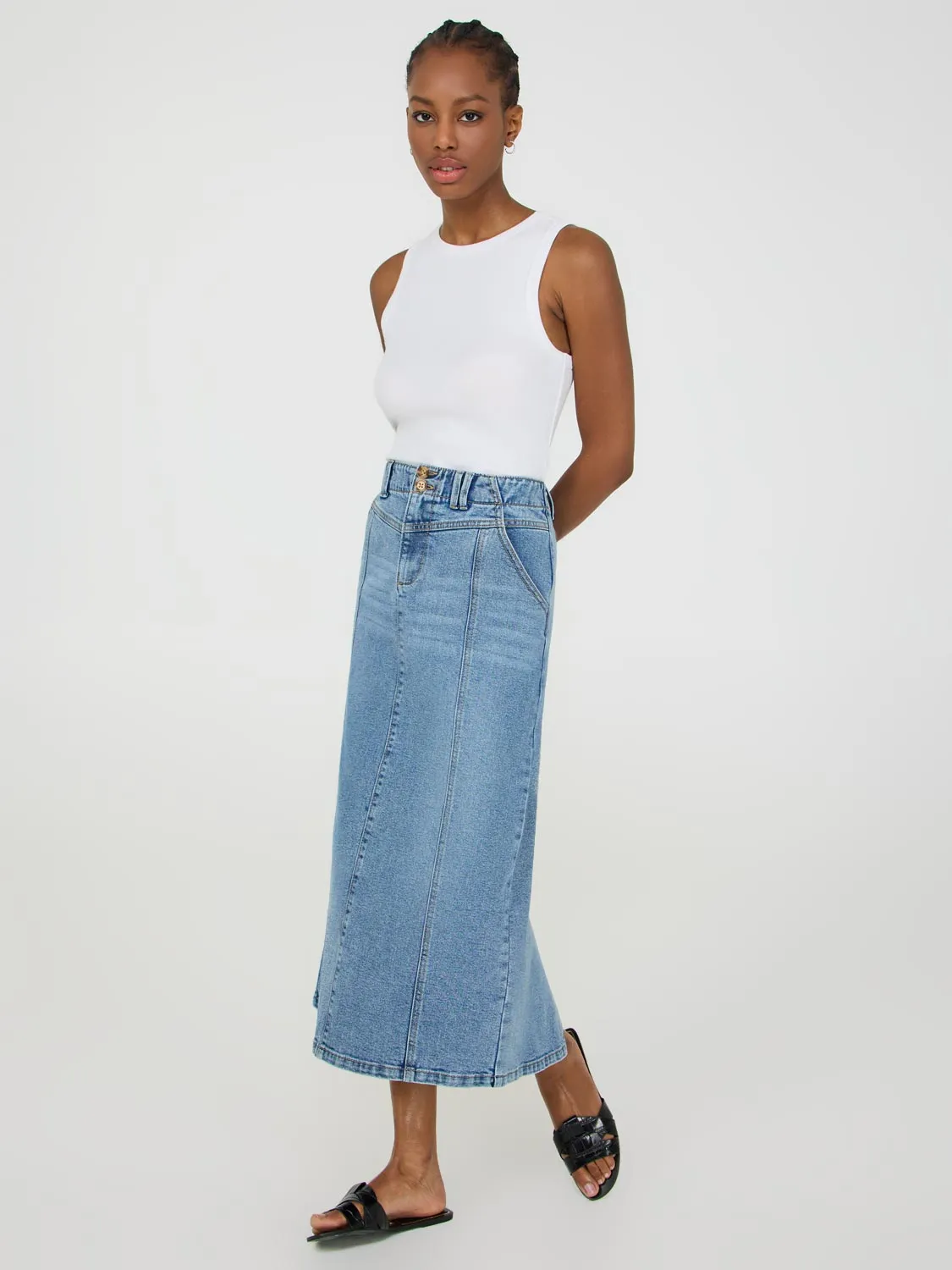 Long Denim Skirt multi-style