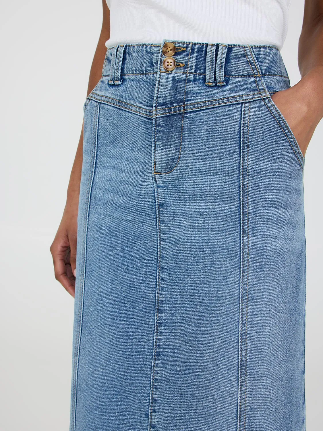 Long Denim Skirt artsy vibe