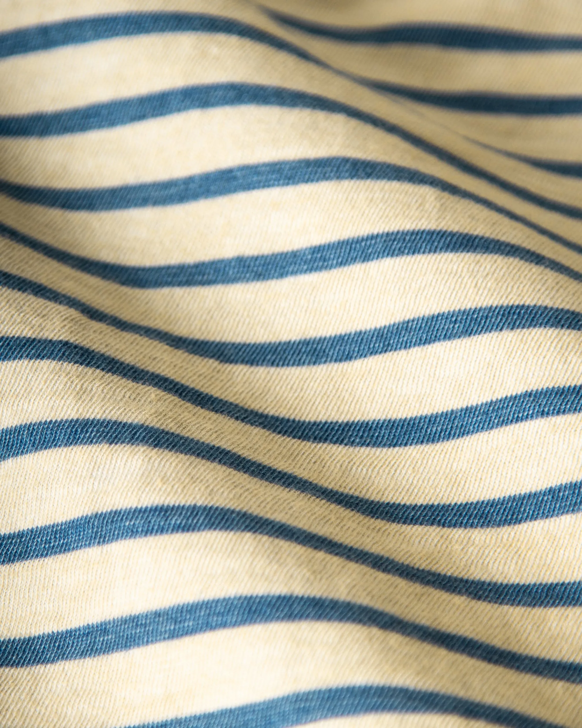 Long Sleeve Indigo Overdyed Polo in Sand subtle form