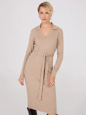 Long Sleeve Ribbed Midi Dress professional spot