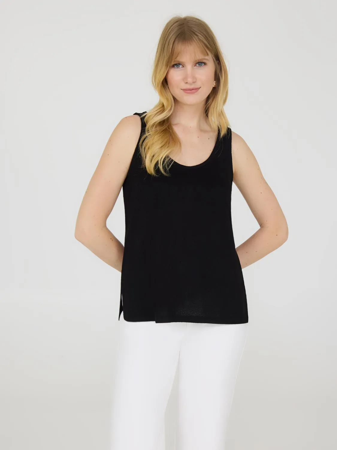 Loose Knit Sweater Tank Top Cool Basics