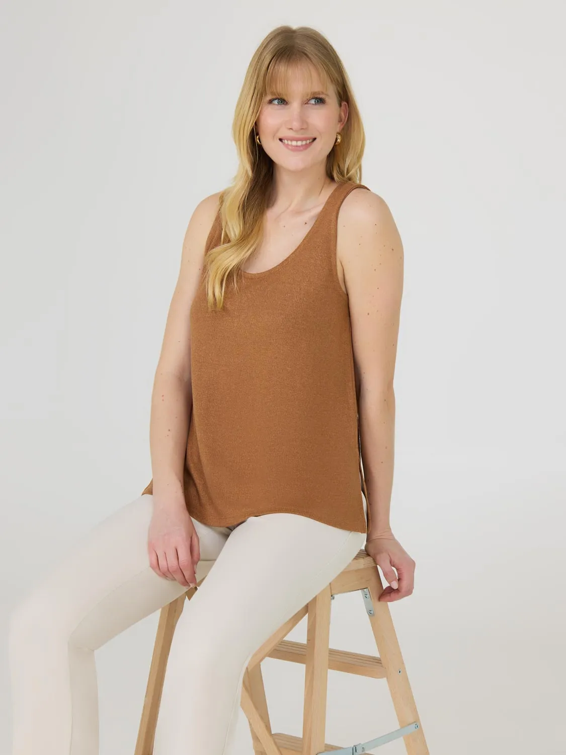 Loose Knit Sweater Tank Top Chill Days