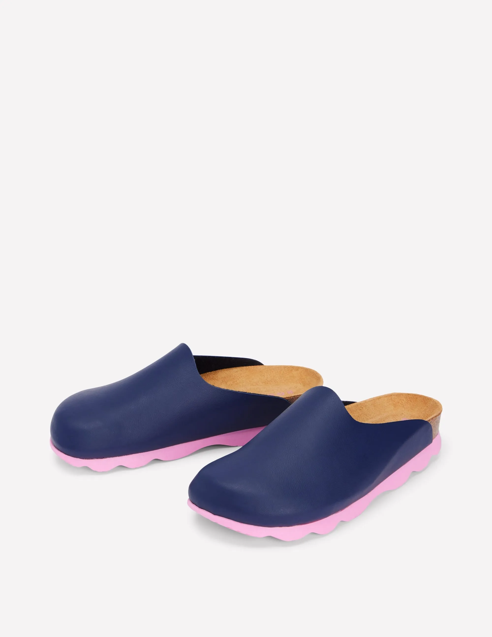 Lyla Colour Block Clogs-Navy/Soft Pink soft texture