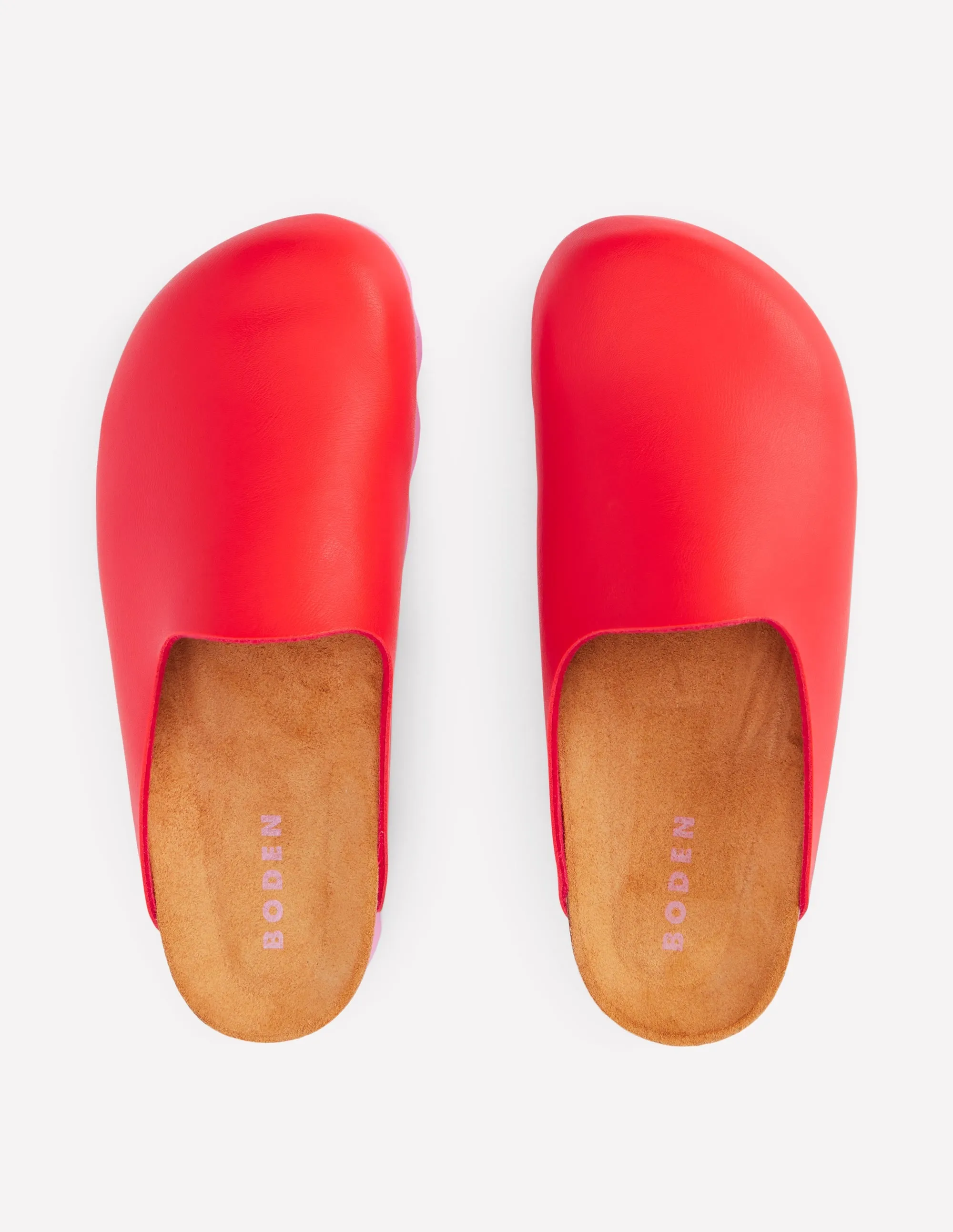 Lyla Colour Block Clogs-Post Box Red/Soft Pink multi occasion