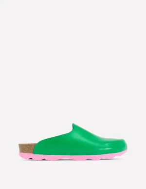 Lyla Colour Block Clogs-Rich Emerald easy styling
