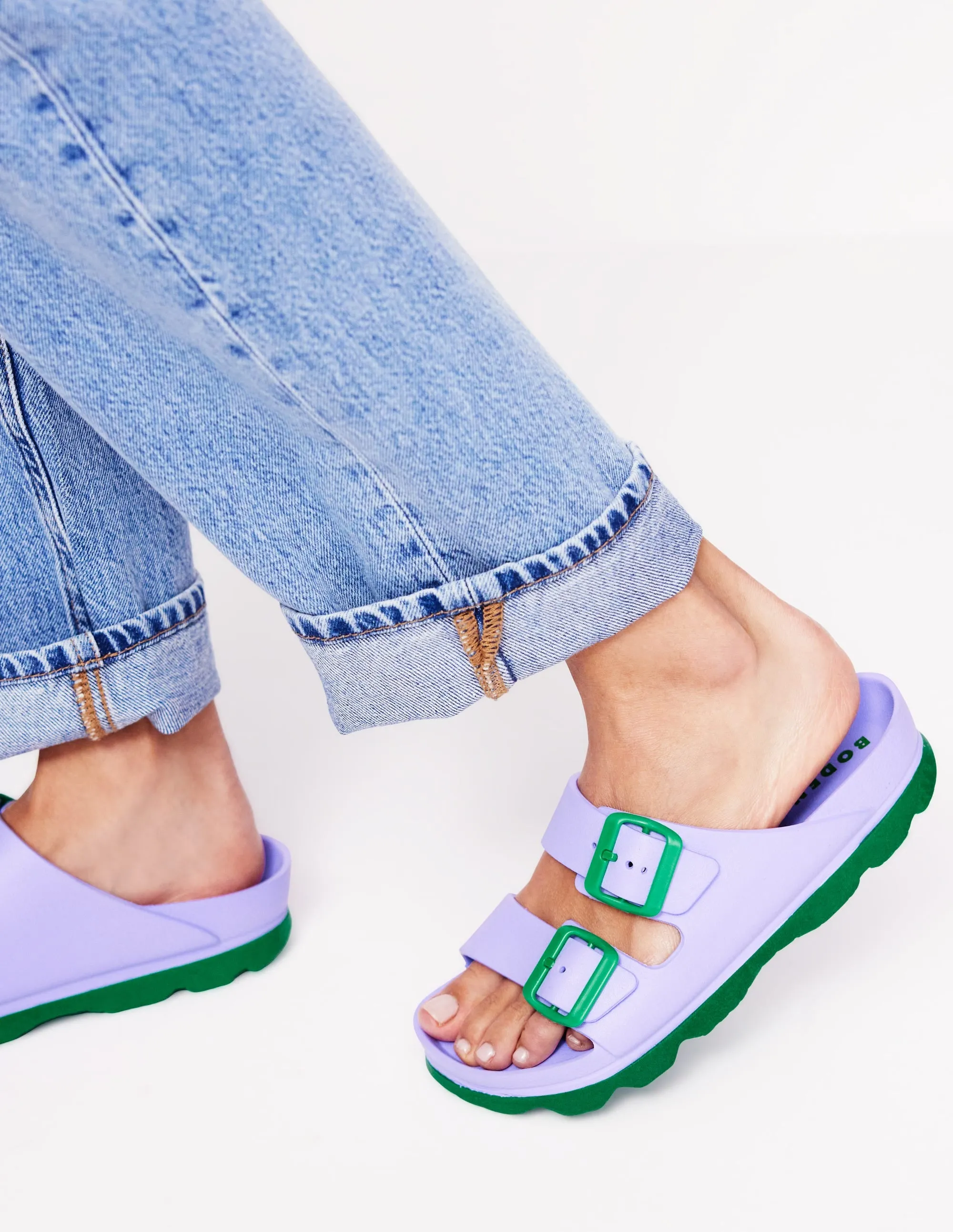 Lyla Double Buckle Sliders-Lavender Purple daily walk