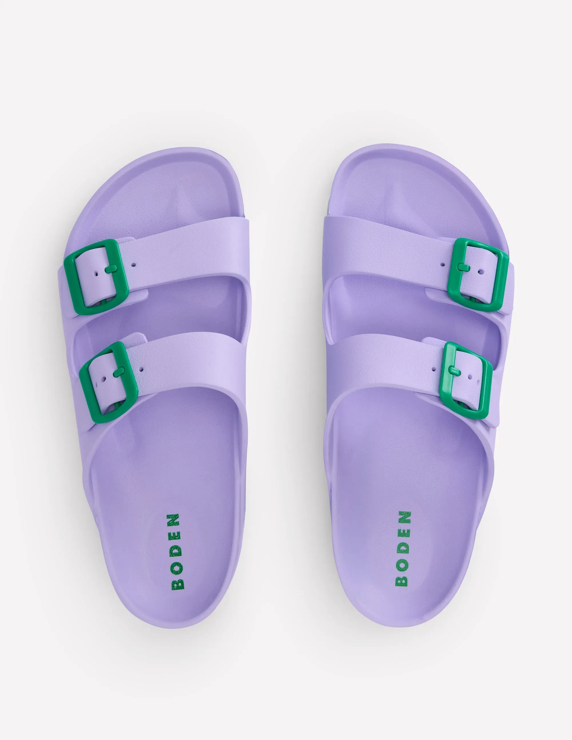 Lyla Double Buckle Sliders-Lavender Purple trendy match