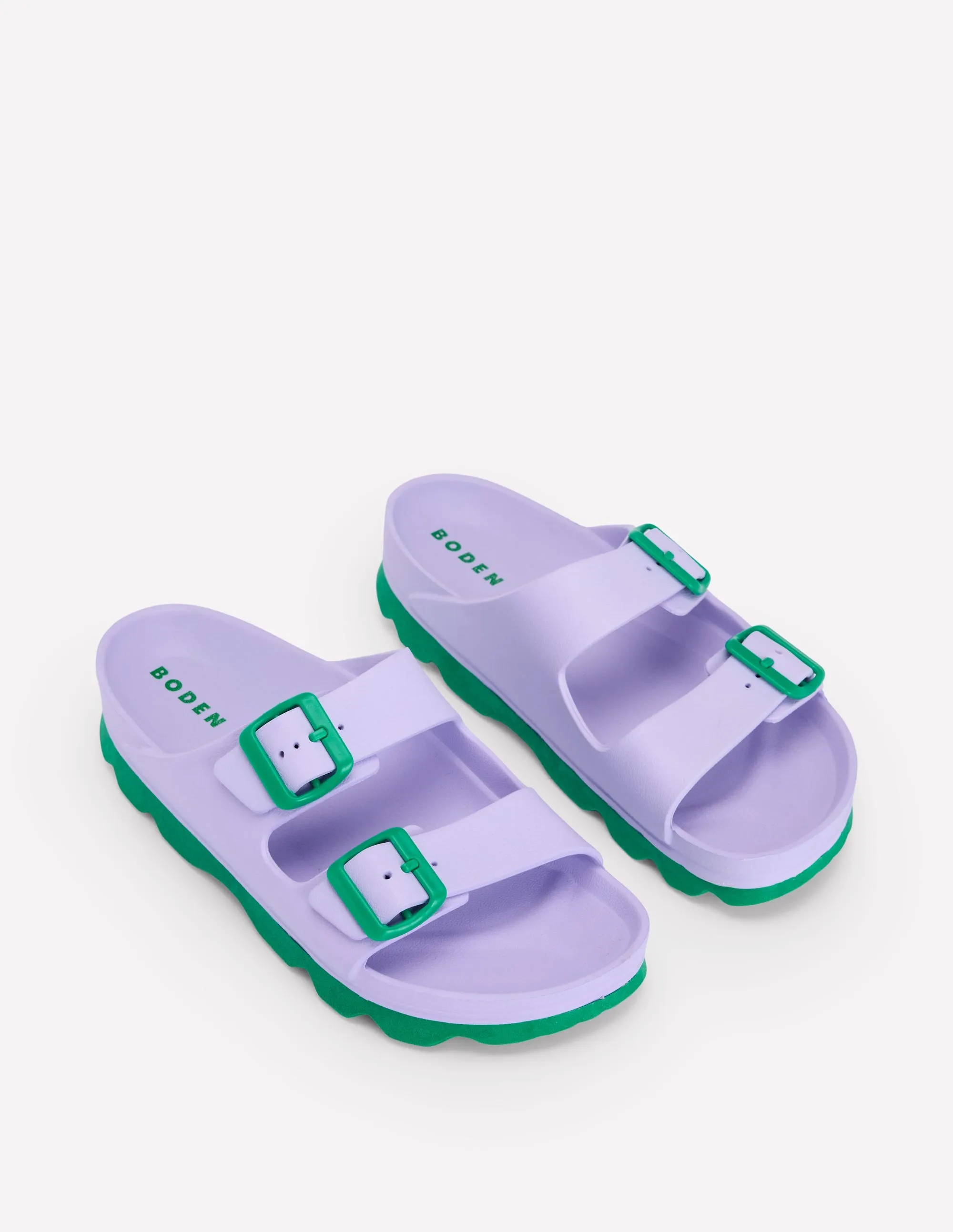Lyla Double Buckle Sliders-Lavender Purple campus vibe