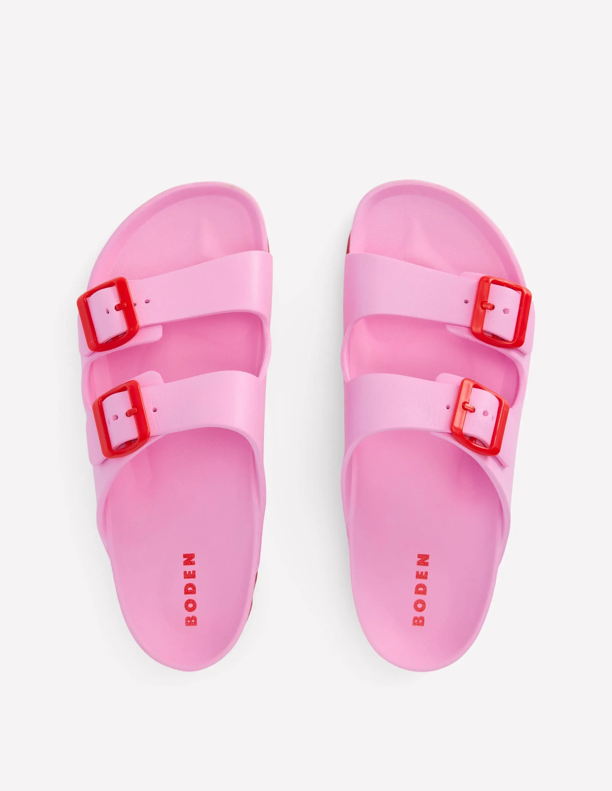 Lyla Double Buckle Sliders-Soft Pink soft bounce