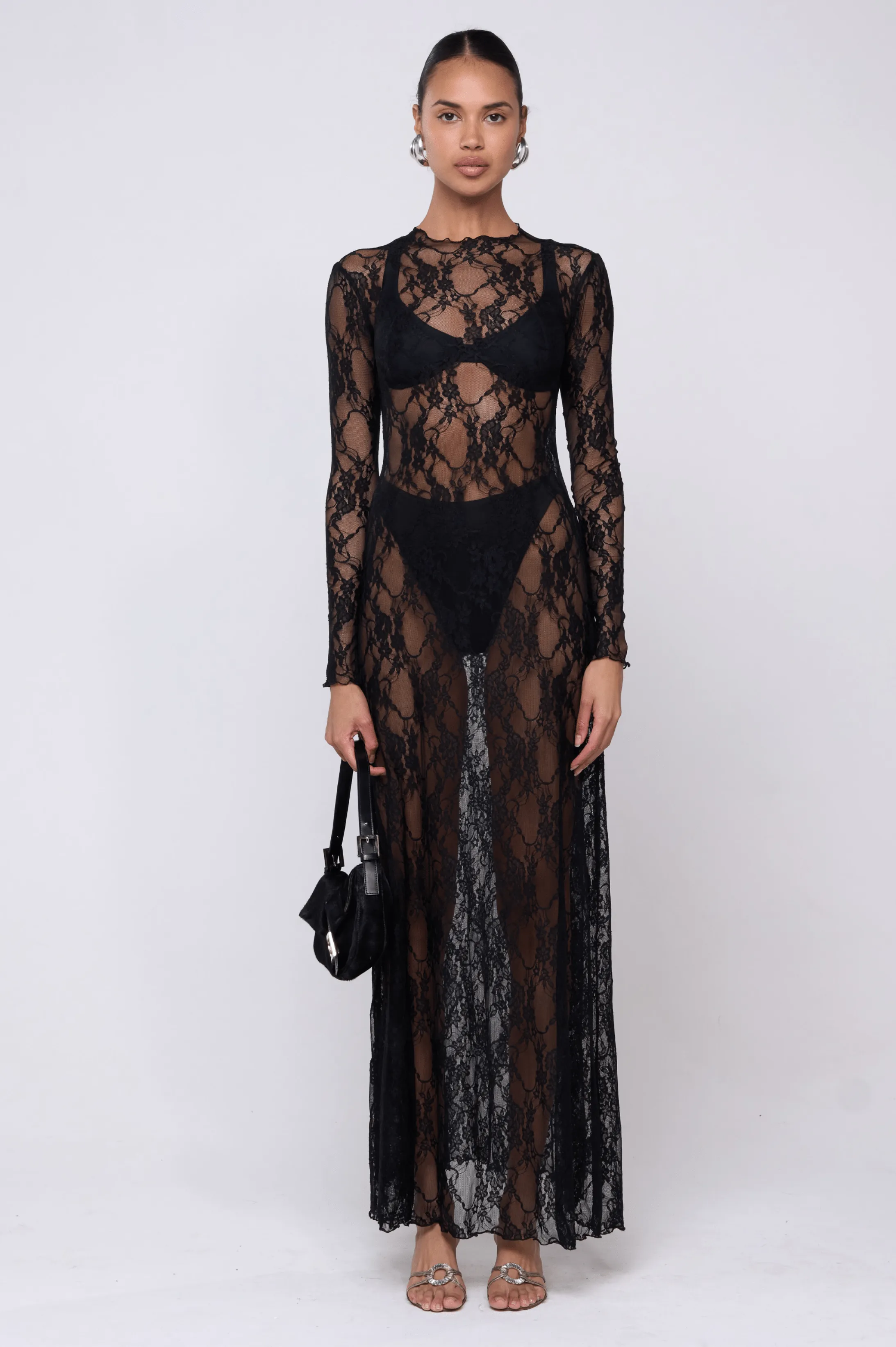 Lyon Lace Dress in Black Lace cultural dress
