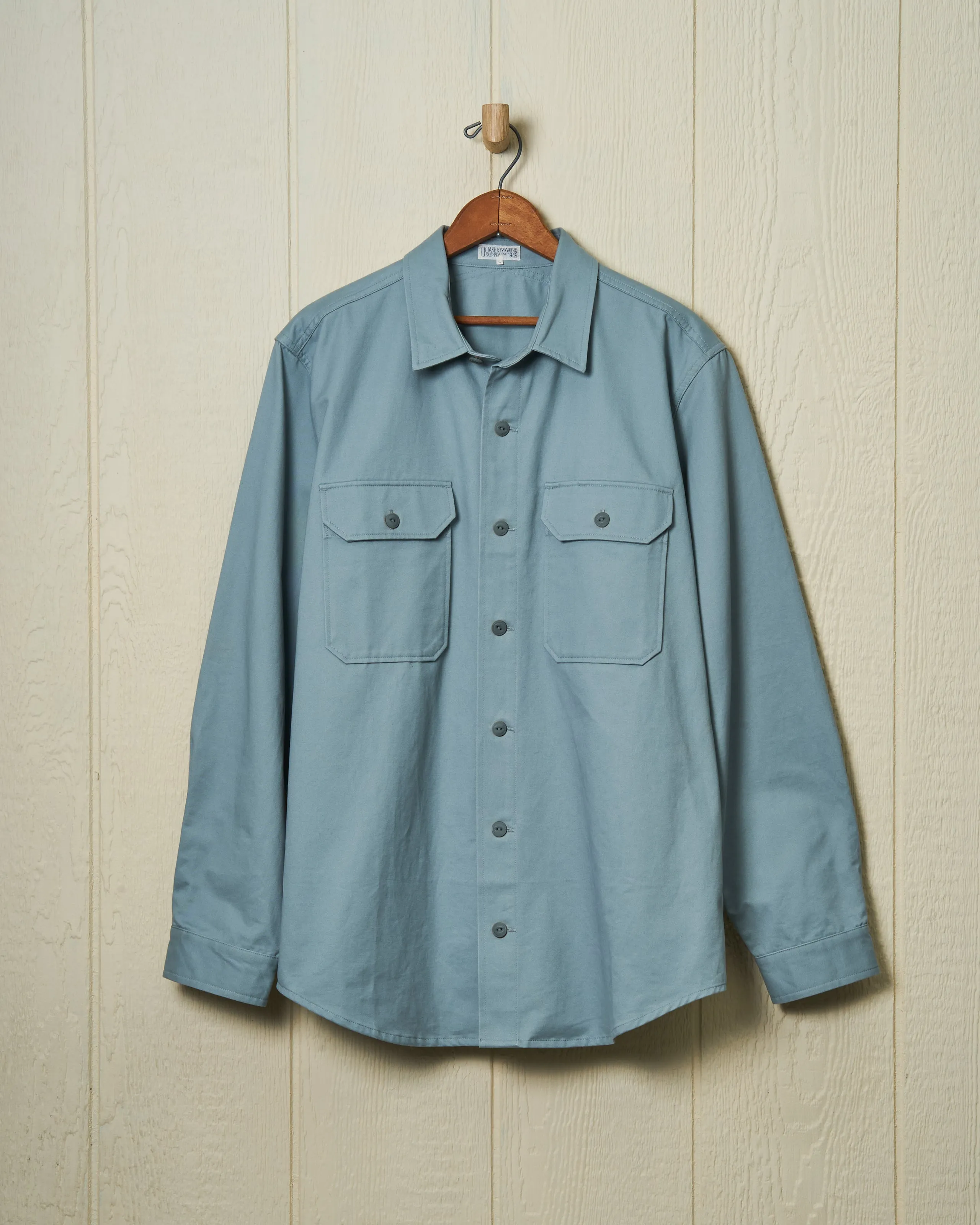 MacArthur Shirt in Ice  Blue Twill Easy Pick