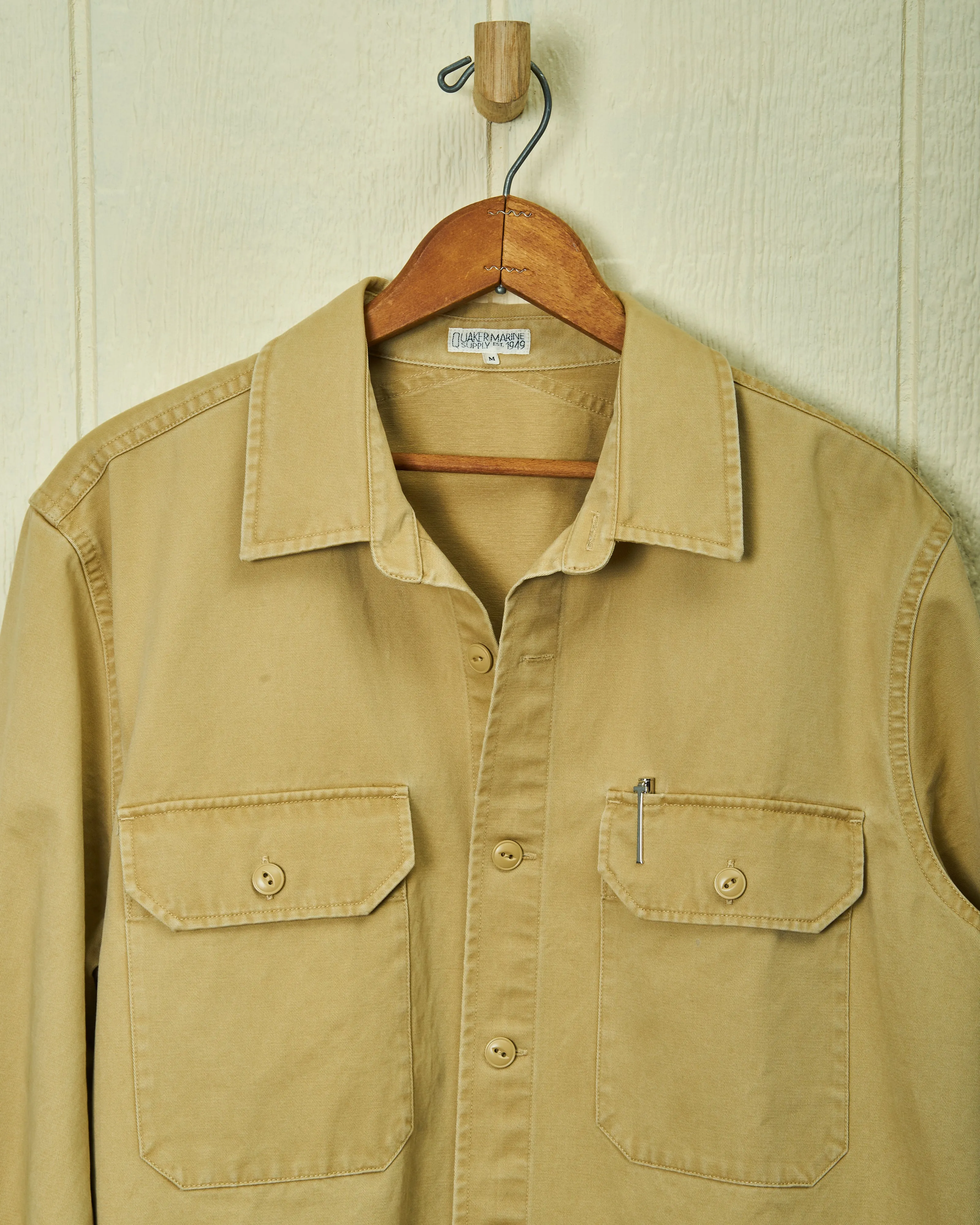 MacArthur Shirt in Khaki Twill Crisp Line