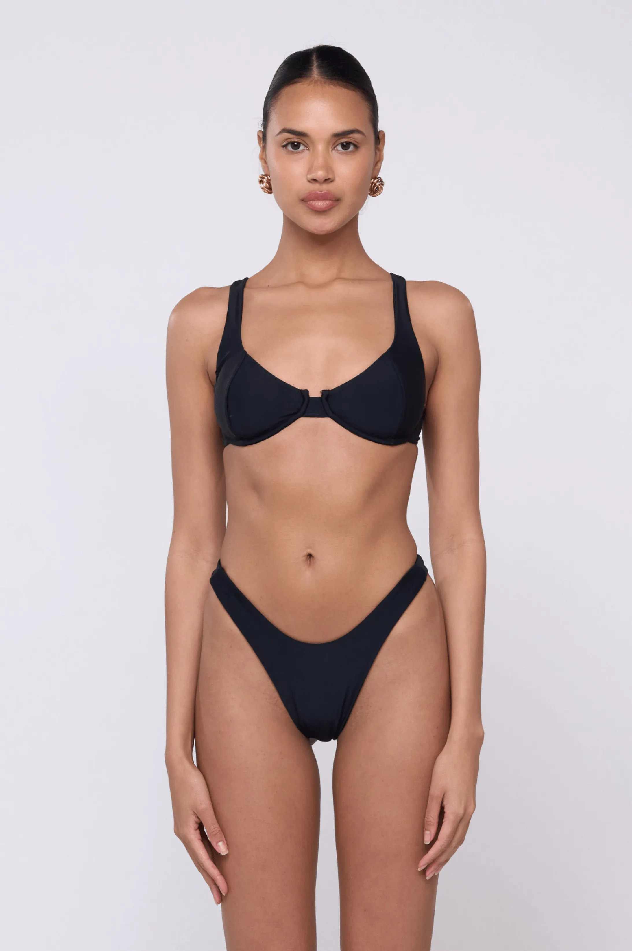 Matty Bikini Top in Black soft skin-friendly