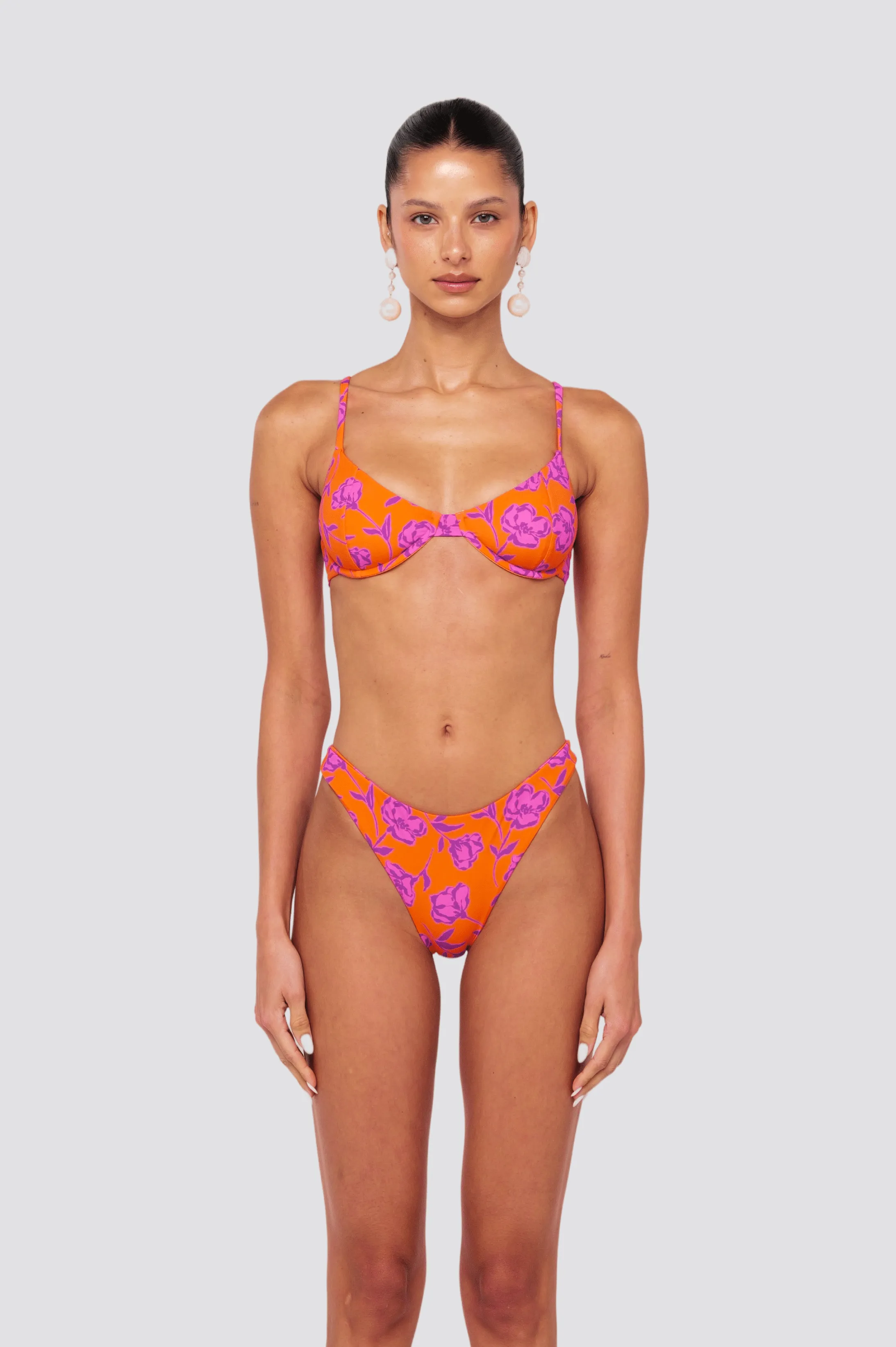 Matty Bikini Top in Mandarin sun blocking