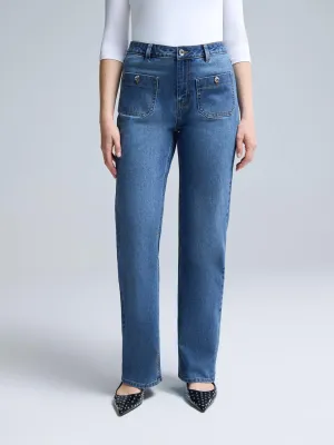 Medium Wash Straight-Leg Jeans youth energy