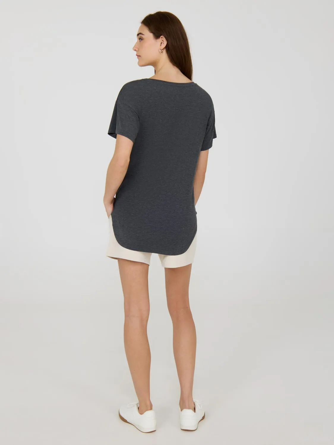 Melange Round Neck T-Shirt Creative Layer