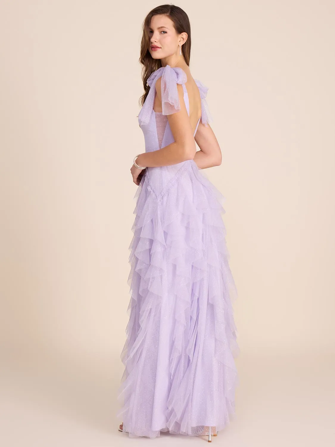 Mesh Ball Gown With Corkscrew Skirt lifestyle
