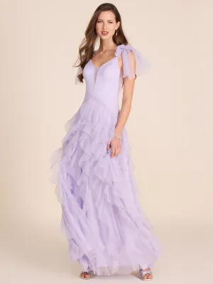 Mesh Ball Gown With Corkscrew Skirt rich look