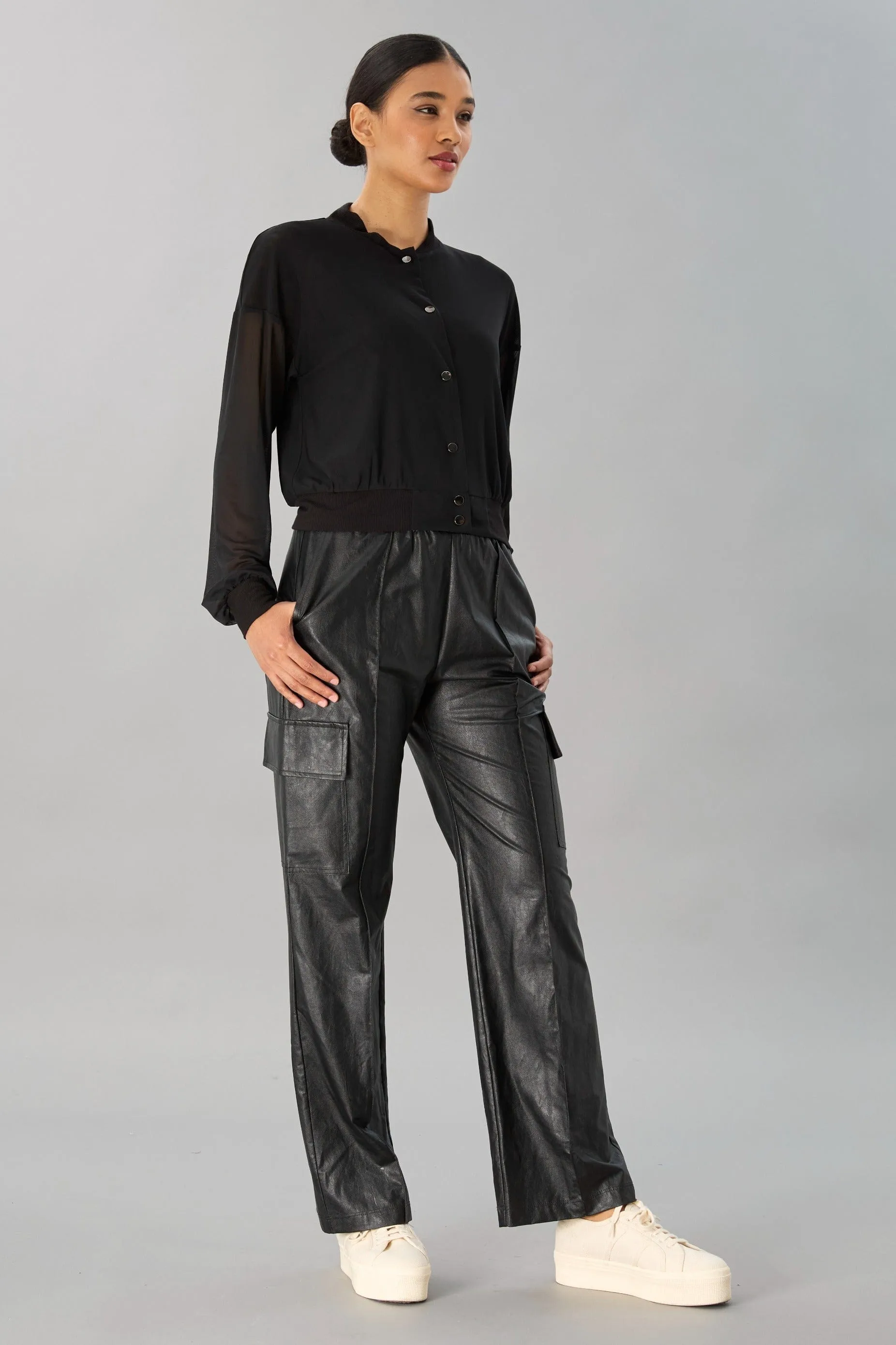 Mesh Bomber downtown daily look
