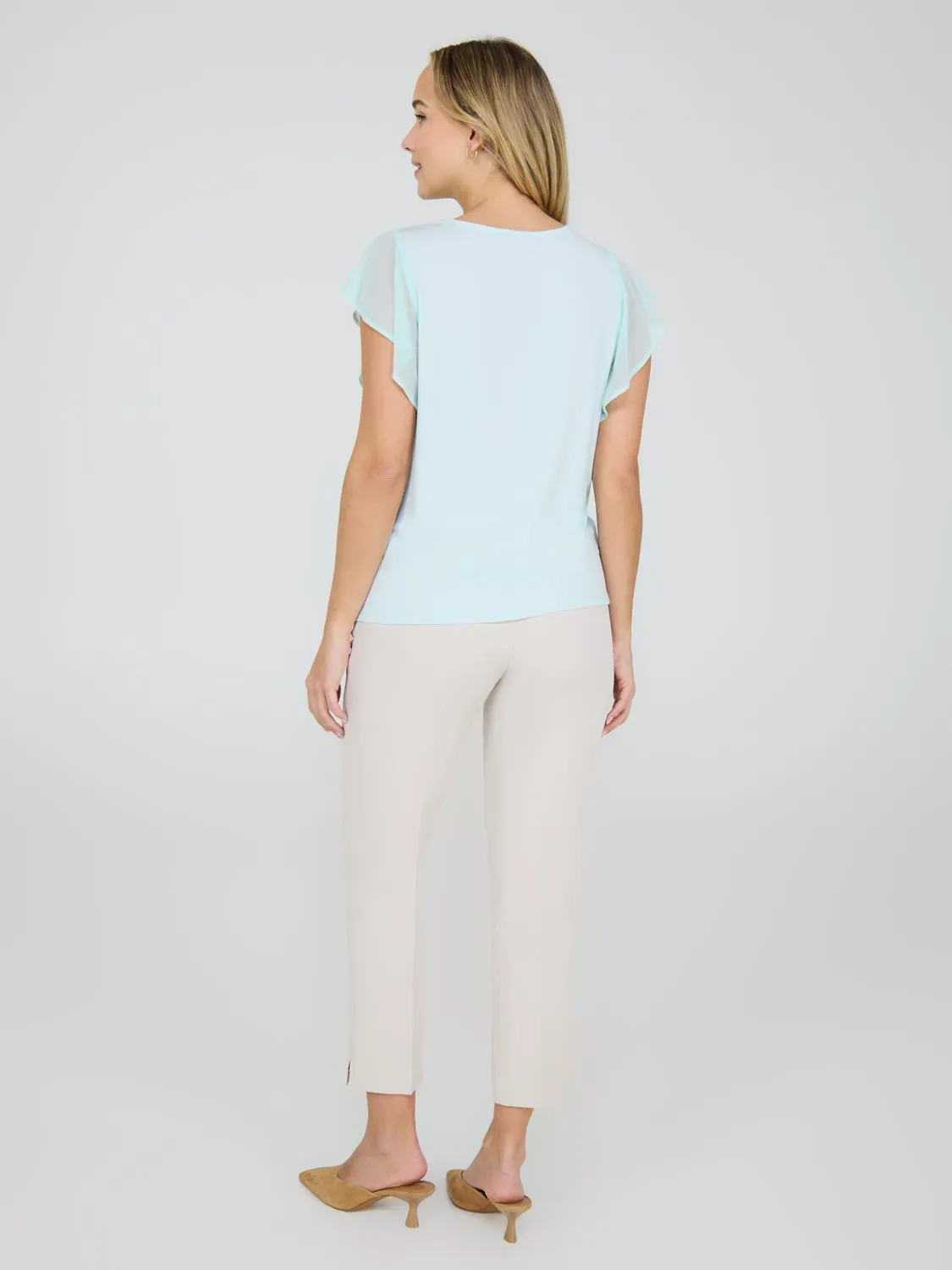 Mesh Flutter Sleeve Top Daily Express