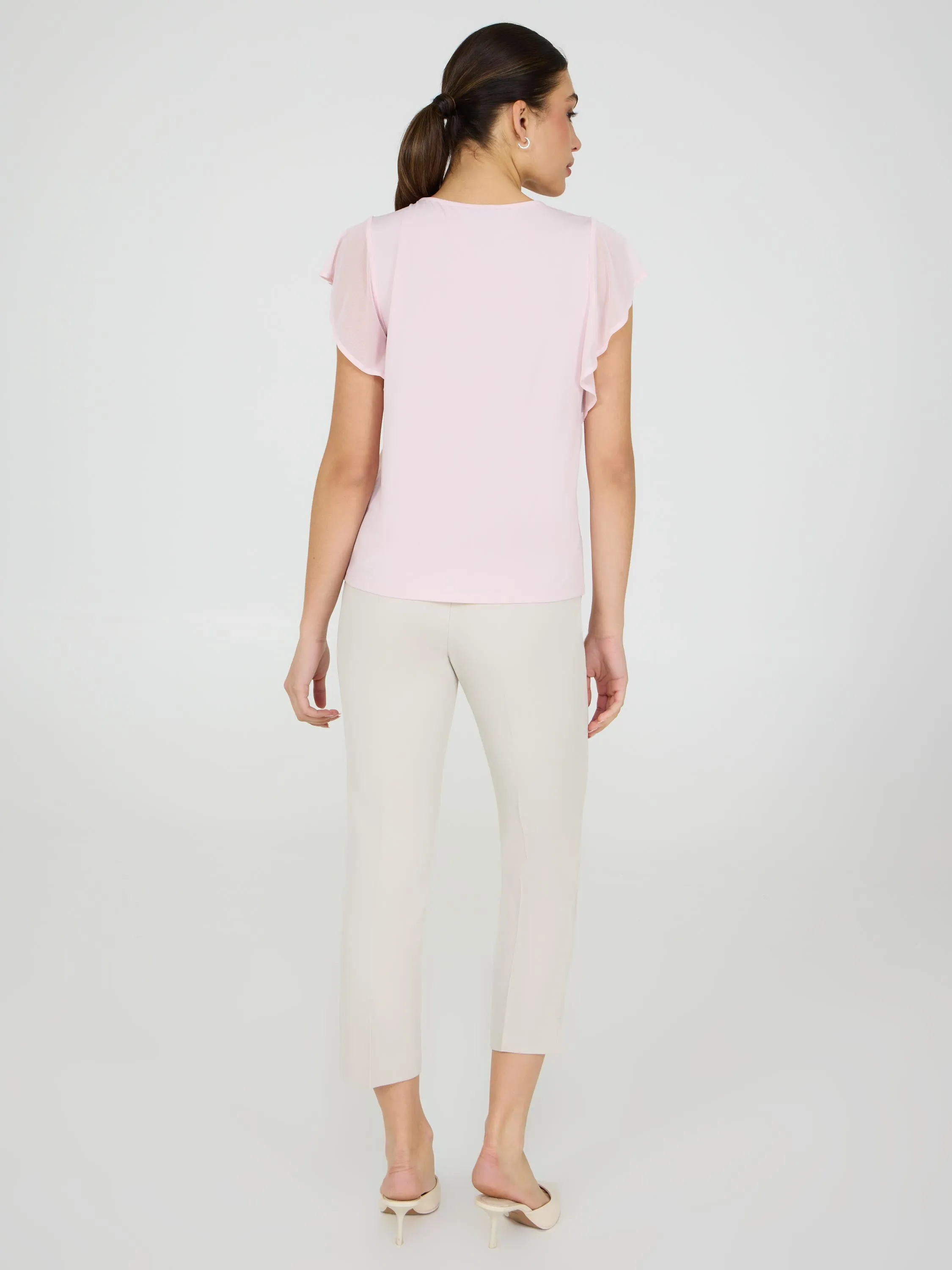 Mesh Flutter Sleeve Top Layer Friendly
