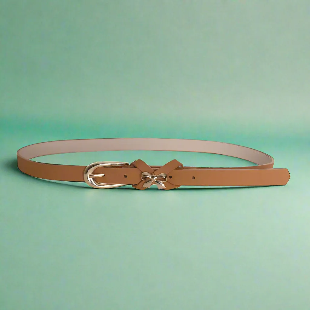 Metal Bow Belt Brown tight vibe