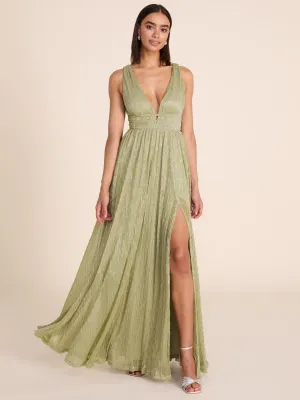 Metallic Crinkle Knit Gown beach party