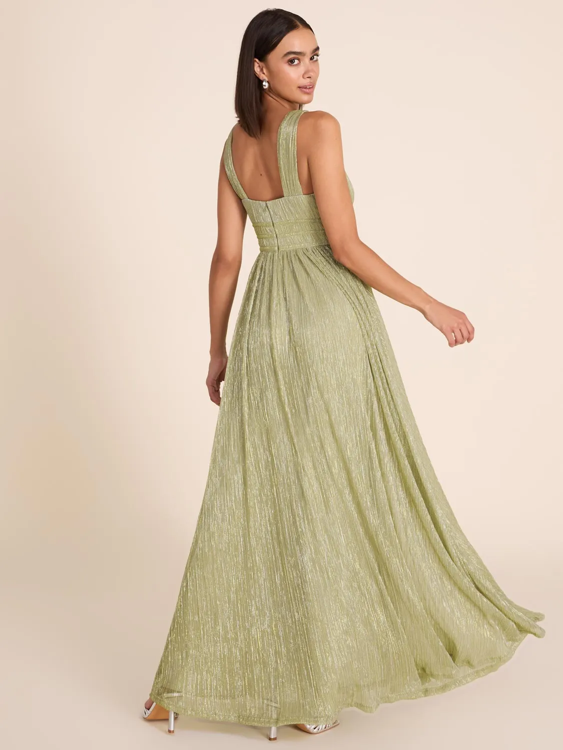 Metallic Crinkle Knit Gown spring fall