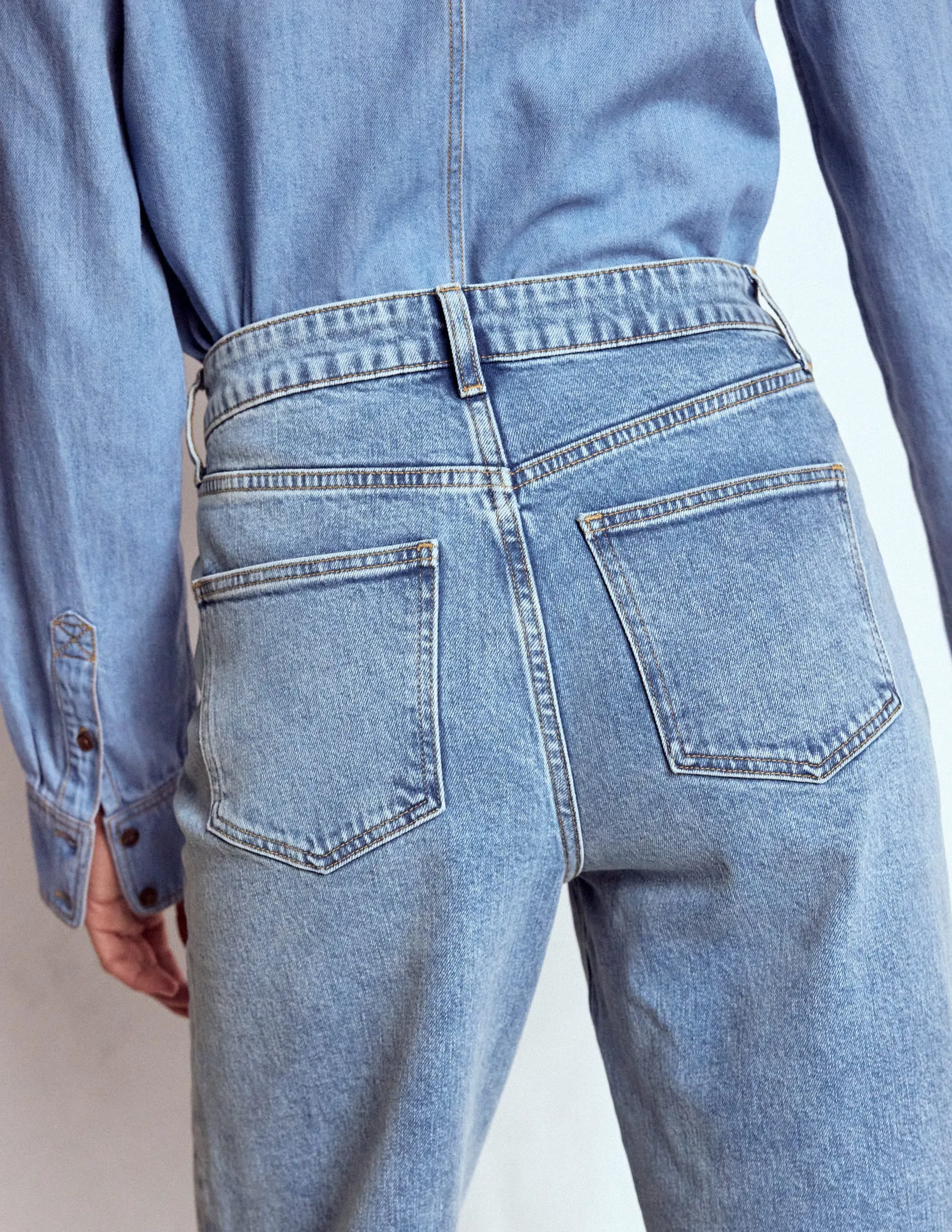 Mid Rise Comfort Stretch Jeans-Light Vintage functional design