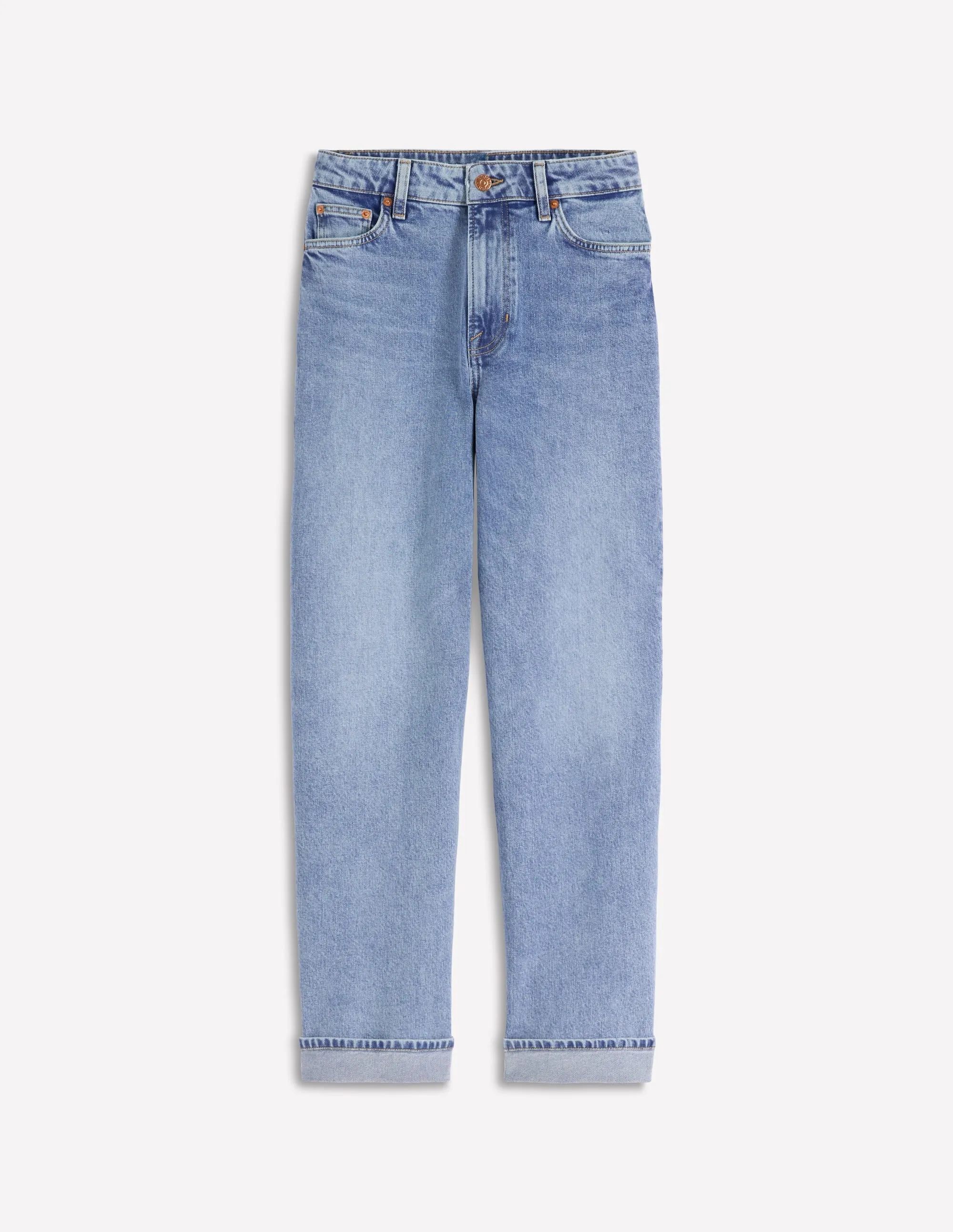 Mid Rise Comfort Stretch Jeans-Light Vintage straight cut