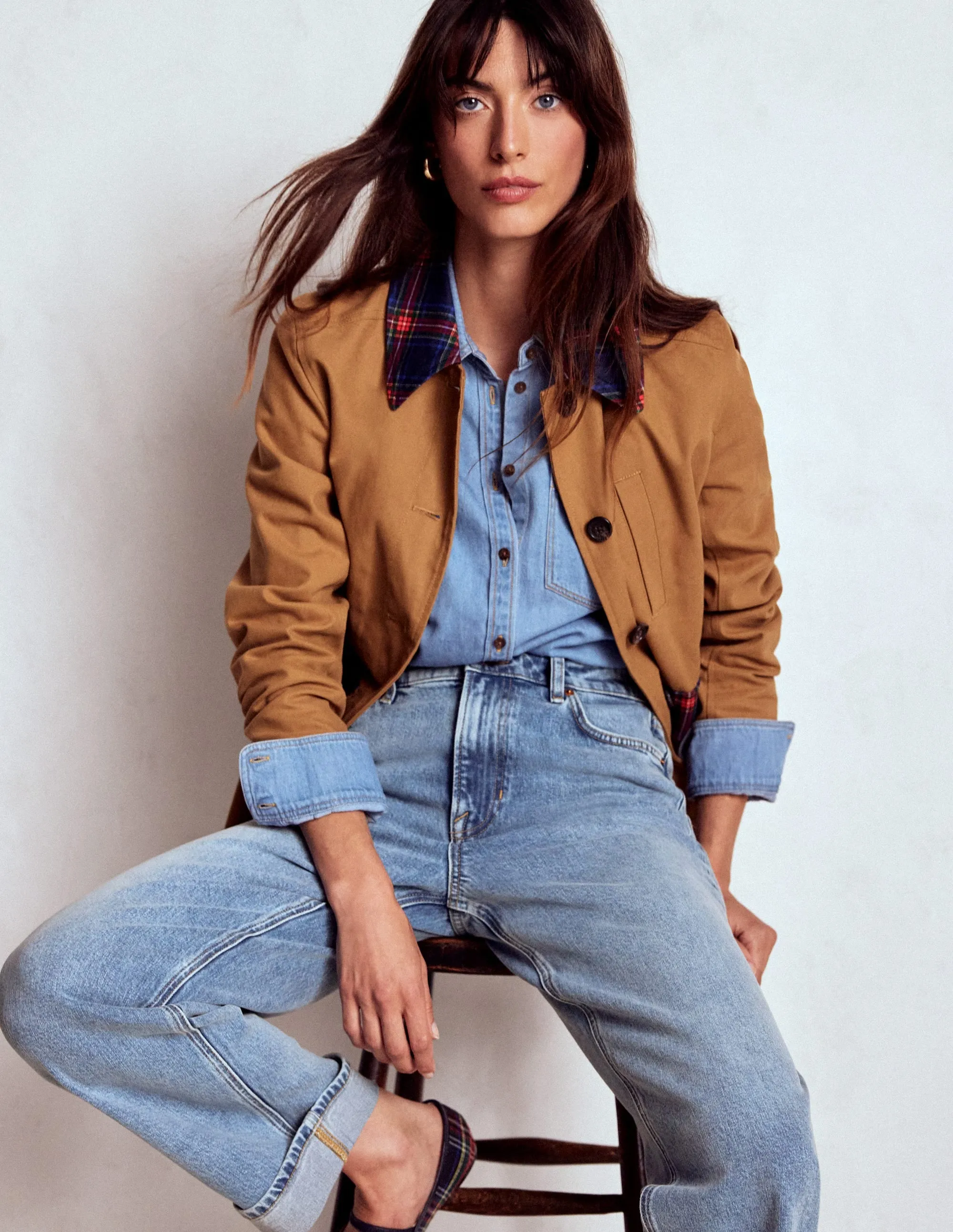 Mid Rise Comfort Stretch Jeans-Light Vintage straight cut