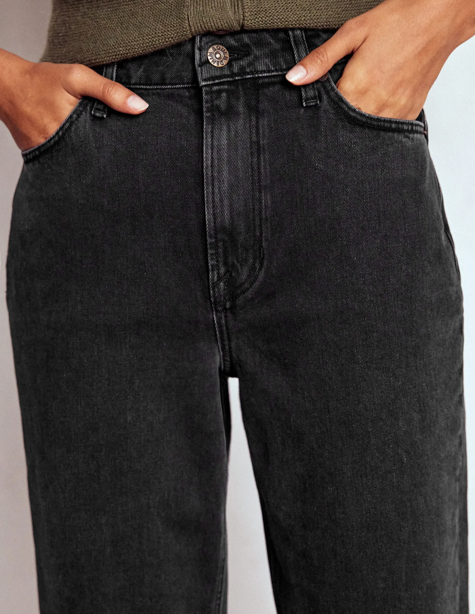 Mid Rise Comfort Stretch Jeans-Washed Black limited stock