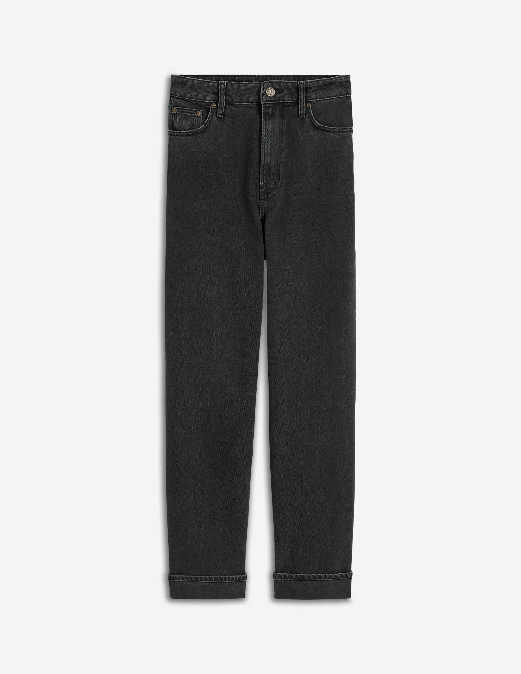 Mid Rise Comfort Stretch Jeans-Washed Black functional design