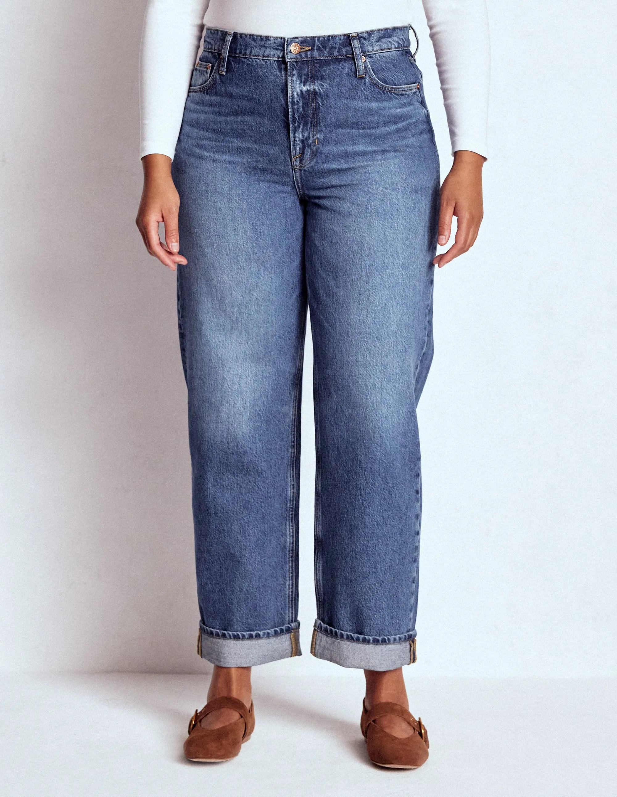 Mid Rise Relaxed Jeans-Mid Vintage festival wear