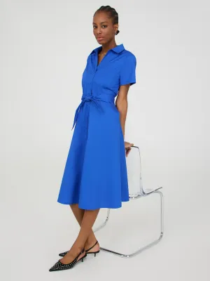 Midi Cotton Shirt Dress With Side Pockets relaxed vibe