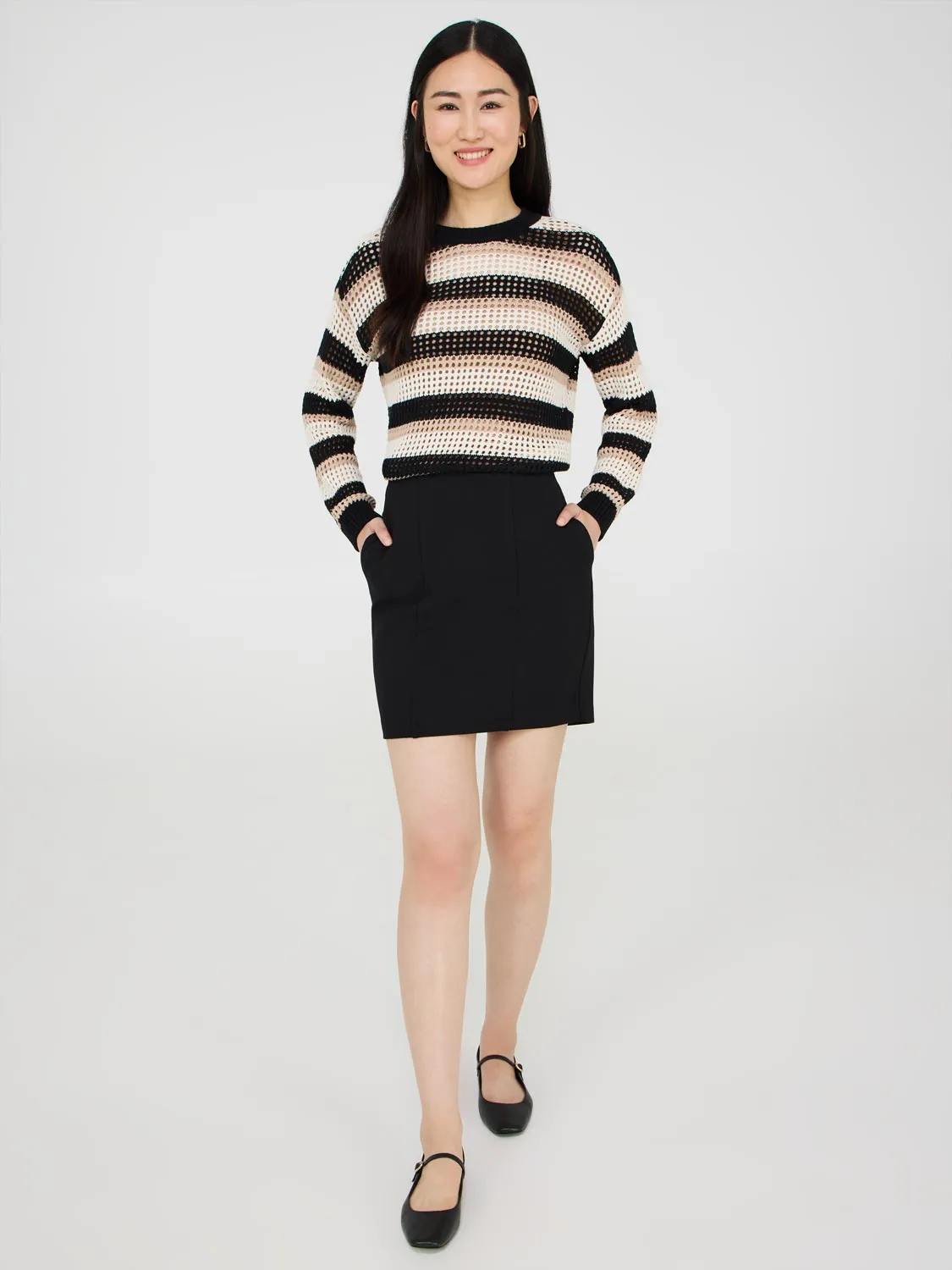 Mini Skirt With Seam Details comfy fit