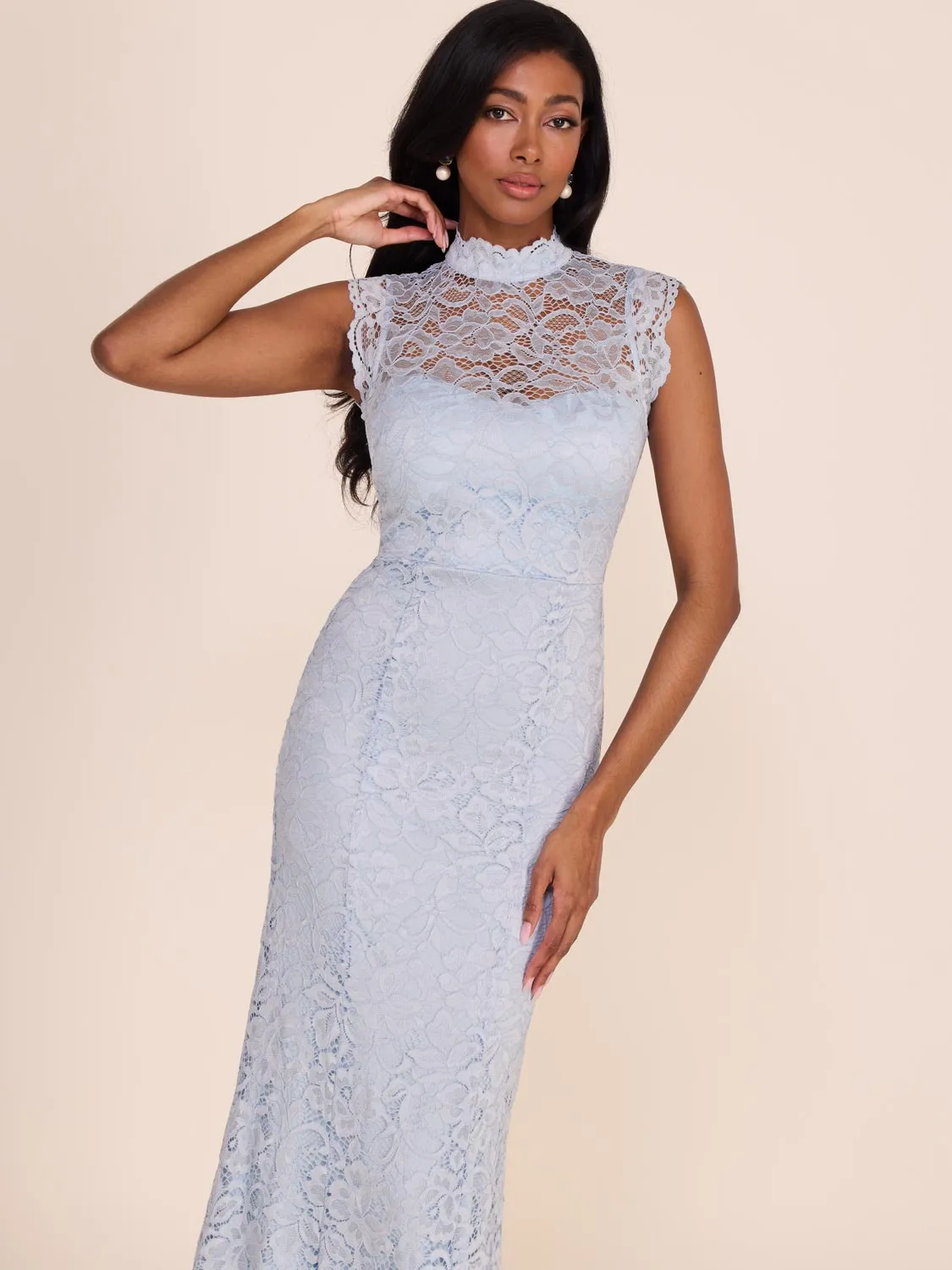 Mock Neck Lace Gown fashionista
