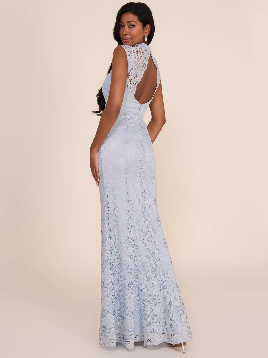 Mock Neck Lace Gown wedding alternative
